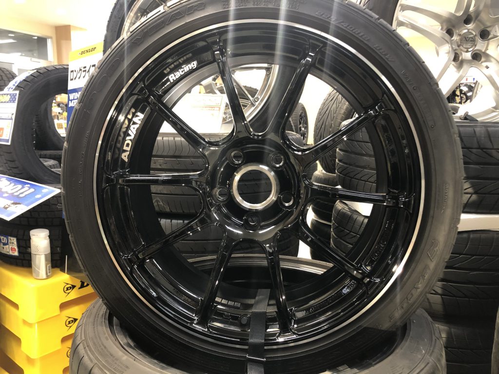 純正売品アドバンレーシング 245/45ZR17 8.5J+37 5穴 PCD114.3 17インチ タイヤホイール 1本 127 ラジアルタイヤ