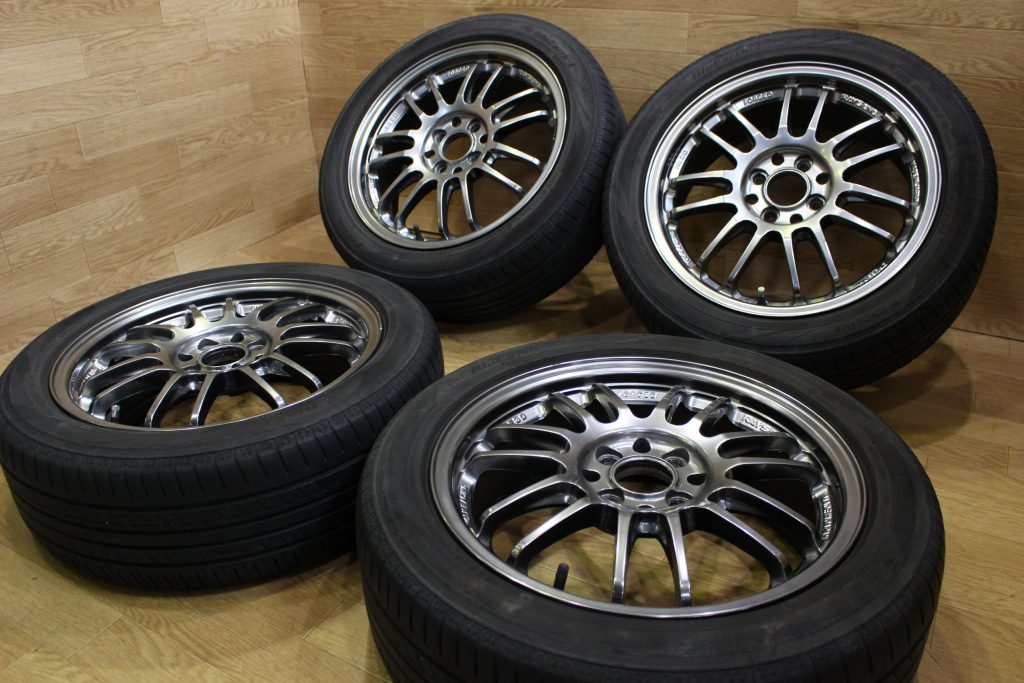 爆買い低価H【鍛造 RAYS レイズ ボルクレーシングRE30エコドライブ 17インチ7J+48 5H PCD100 215/45R17 未使用タイヤ付 4本セット プリウス 86/BRZ等 ラジアルタイヤ